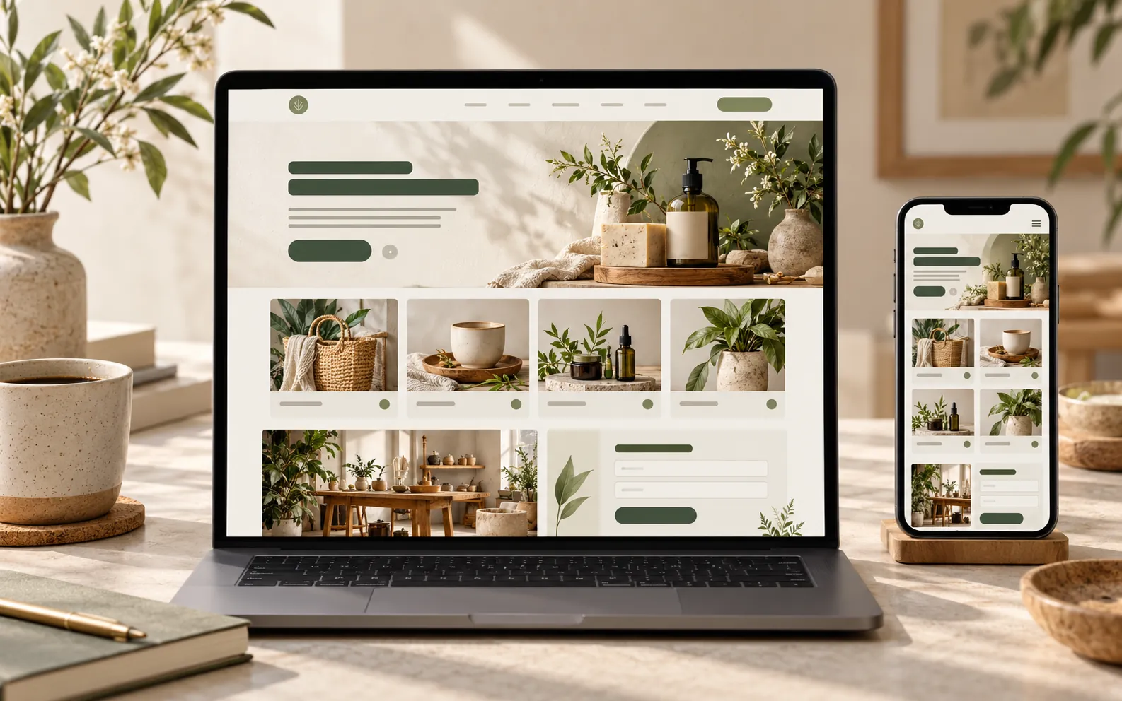 Concept website doanh nghiệp trên laptop
